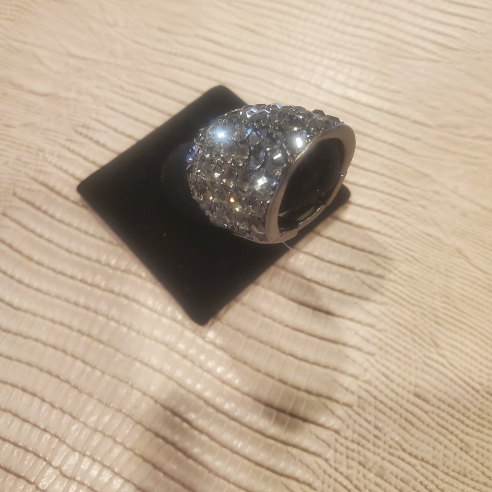 Black Crystal Statement Ring - image 2
